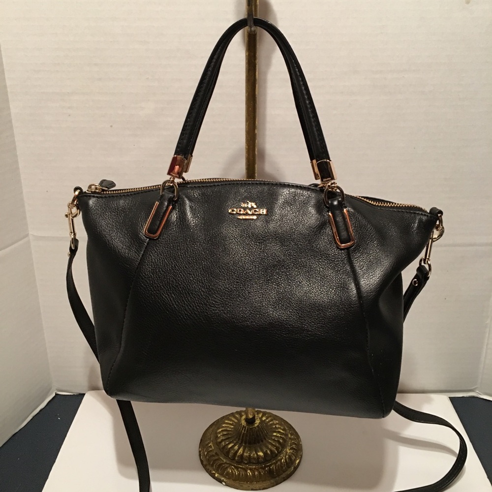 Coach Black Leather Gold Hardware Bag